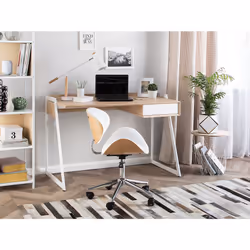Home Office Desk QUITO White 120 cm 60 cm with Storage