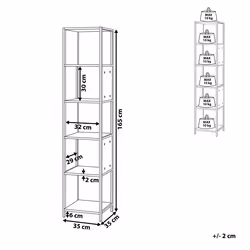 5 Tier Bookcase BOGOTA 165 cm White