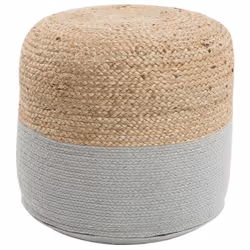 Pouffe DALAMA Jute Light Grey 46 cm 46 cm 48 cm