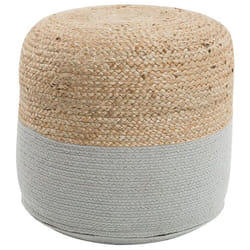Pouffe DALAMA Jute Light Grey 46 cm 46 cm 48 cm