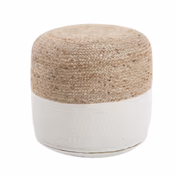 Jute Pouffe White DALAMA