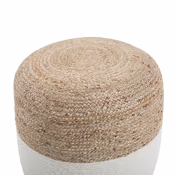 Jute Pouffe White DALAMA