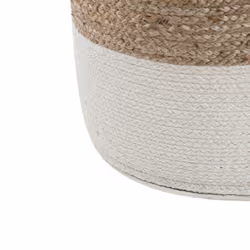 Jute Pouffe White DALAMA
