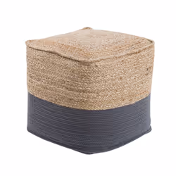 Jute Pouffe Dark Grey KIRAMA