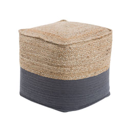 Jute Pouffe Dark Grey KIRAMA