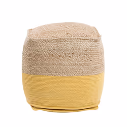 Jute Pouffe Yellow KIRAMA