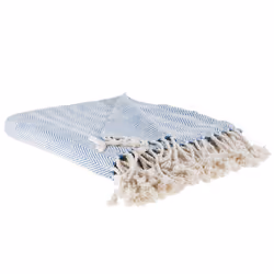 Cotton Blanket 130 x 160 cm Blue TILMI