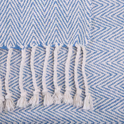 Cotton Blanket 130 x 160 cm Blue TILMI