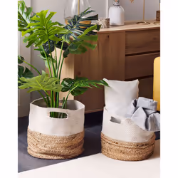 Set of 2 Baskets NAULLA Jute Sand Beige