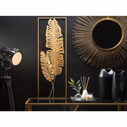 Wall Decor Leaf PALLADIUM Metal 90 cm Gold