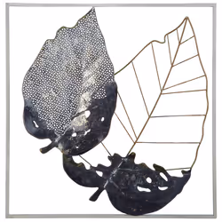 Wall Decor Leaf RHENIUM Metal 50 cm Multicolour