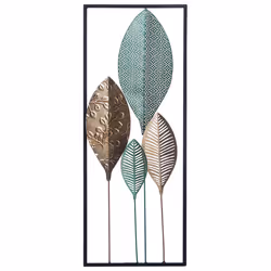 Wall Decor Leaf PLATINUM Metal 75 cm Multicolour
