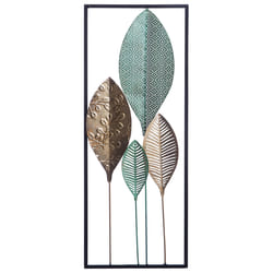 Wall Decor Leaf PLATINUM Metal 75 cm Multicolour
