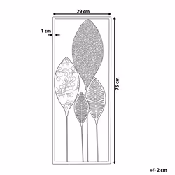 Wall Decor Leaf PLATINUM Metal 75 cm Multicolour