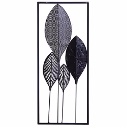 Wall Decor Leaf PLATINUM Metal 75 cm Multicolour
