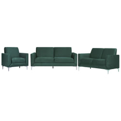 Living Room Set FENES Velvet Dark Green 6 Seater