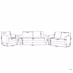 Living Room Set FENES Velvet Dark Green 6 Seater