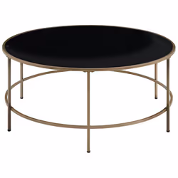 Coffee Table FLORENCE Glass Black/ Gold