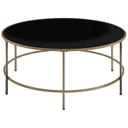 Coffee Table FLORENCE Glass Black/ Gold