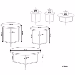 Set of 3 Coffee Tables MELODY Light Brown