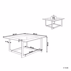 Coffee Table CRYSTAL Tempered Glass Gold