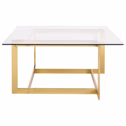Coffee Table CRYSTAL Tempered Glass Gold