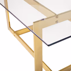 Coffee Table CRYSTAL Tempered Glass Gold - Additional view 4