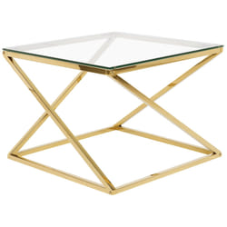 Coffee Table BEVERLY Glass Gold