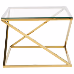 Coffee Table BEVERLY Glass Gold