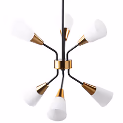 6 Light Metal Pendant Lamp White AROYO VI