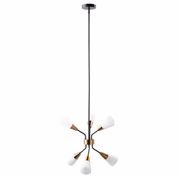 6 Light Metal Pendant Lamp White AROYO VI