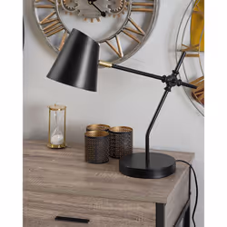 Desk Lamp HORTON Adjustable Metal Black