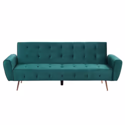 Velvet Sofa Bed Green SELNES