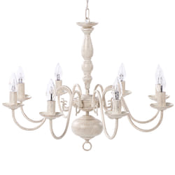 8 Light Chandelier Off White BRITHON