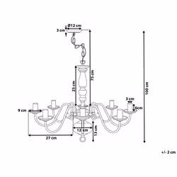 8 Light Chandelier Off White BRITHON