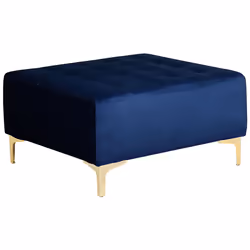Ottoman ABERDEEN Velvet Navy Blue