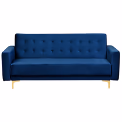 Living Room Set ABERDEEN Velvet Navy Blue 5 Seater