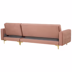 Modular Corner Sofa Bed ABERDEEN Velvet Pink 4 Seater Left Hand