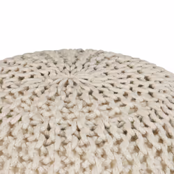 Pouffe Ottoman 50 x 35 cm Beige and Yellow CONRAD