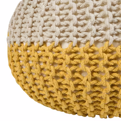 Pouffe Ottoman 50 x 35 cm Beige and Yellow CONRAD