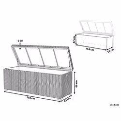 Storage Box MODENA PE Rattan 158 cm 63 cm Grey