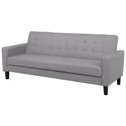Sofa Bed VEHKOO Fabric Light Grey 3 Seater