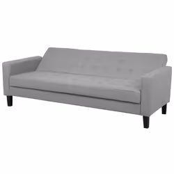 Sofa Bed VEHKOO Fabric Light Grey 3 Seater