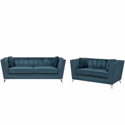Living Room Set GAULA Velvet Teal 5 Seater