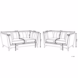 Living Room Set GAULA Velvet Teal 5 Seater