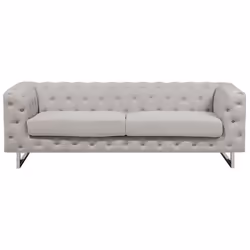 Living Room Set VISSLAND Fabric Light Beige 5 Seater