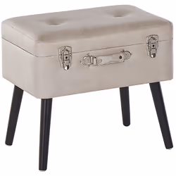 Storage Stool MALLARD Faux Leather Beige