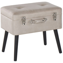 Storage Stool MALLARD Faux Leather Beige