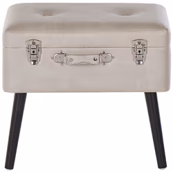 Storage Stool MALLARD Faux Leather Beige