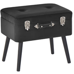 Storage Stool MALLARD Velvet Black
